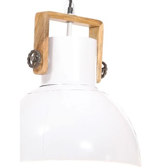 vidaXL Industrialna lampa wisząca, 25 W, biała, okrągła, 40 cm, E27