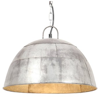 vidaXL Industrialna lampa wisząca, 25 W, srebrna, okrągła, 41 cm, E27