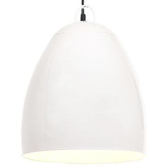 vidaXL Industrialna lampa wisząca, 25 W, biała, okrągła, 42 cm, E27