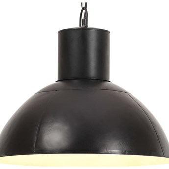 vidaXL Lampa wisząca, 25 W, czarna, okrągła, 48 cm, E27