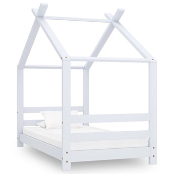 vidaXL Rama łóżka dziecięcego, biała, lite drewno sosnowe, 70x140 cm