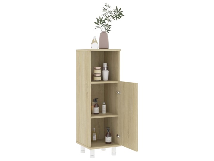 vidaXL Szafka łazienkowa, dąb sonoma, 30x30x95 cm, płyta wiórowa Stojące Płyta stolarska Drewno Płyta MDF Szerokość 30 cm Szafki Głębokość 30 cm Kategoria Szafki stojące