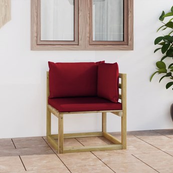 vidaXL Moduł sofy narożnej z poduszkami, impregnowane drewno