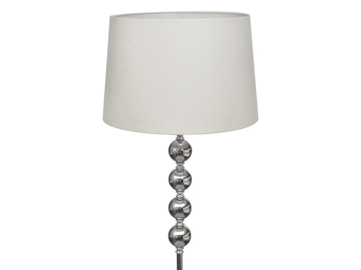 vidaXL Lampa podłogowa z 4 dekoracyjnymi kulami, wysoka, biała Lampa z abażurem Lampa dekoracyjna Pomieszczenie Salon Tkanina Kolor Biały
