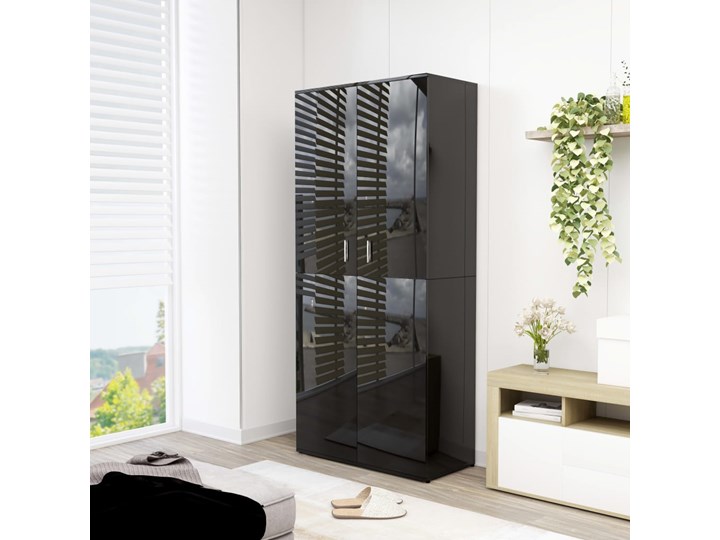 vidaXL Szafka na buty, wysoki połysk, czarna, 80x39x178 cm Płyta meblowa Płyta laminowana Głębokość 39 cm Płyta MDF Szerokość 80 cm Kategoria Szafki i regały