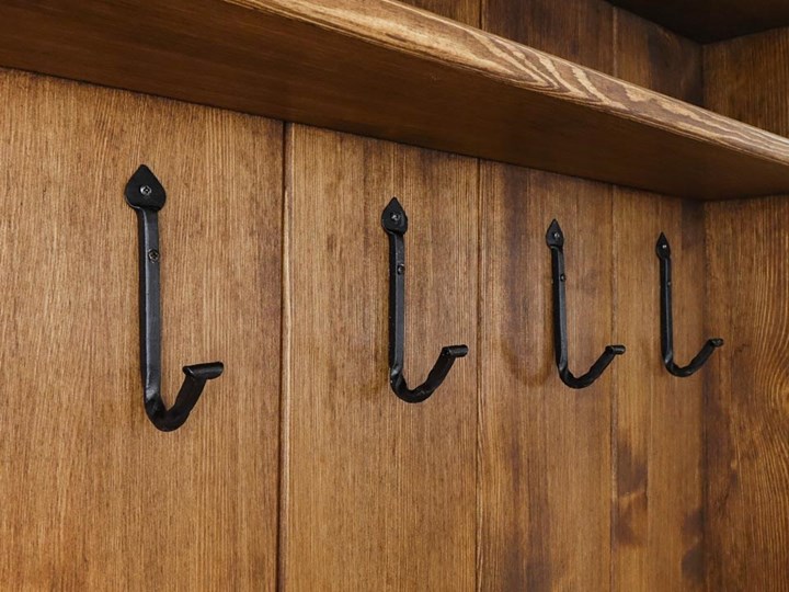 Garderoba drewniana Rustyk Pomieszczenie Przedpokój Wysokość 190 cm Głębokość 40 cm Drewno Metal Szerokość 100 cm Typ Gotowa