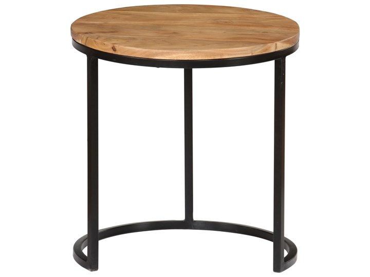 vidaXL Zestaw 3 stolików kawowych, akacja stylizowana na sheesham Stal Styl Industrialny Zestaw stolików Wysokość 41 cm Wysokość 52 cm Wysokość 31 cm Drewno Kształt blatu Okrągłe