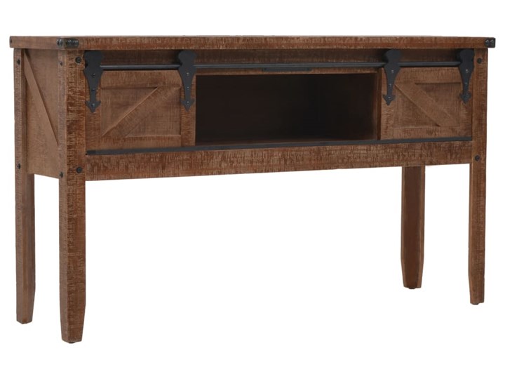 vidaXL Stolik konsola, lite drewno jodłowe, 131x35,5x75 cm, brązowy Głębokość 36 cm Z szufladą Styl Tradycyjny Płyta MDF Szerokość 131 cm Stal nierdzewna Głębokość 35 cm Styl Vintage