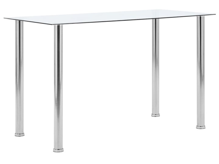 vidaXL Stół jadalniany, przezroczysty, 120x60x75 cm, szkło hartowane