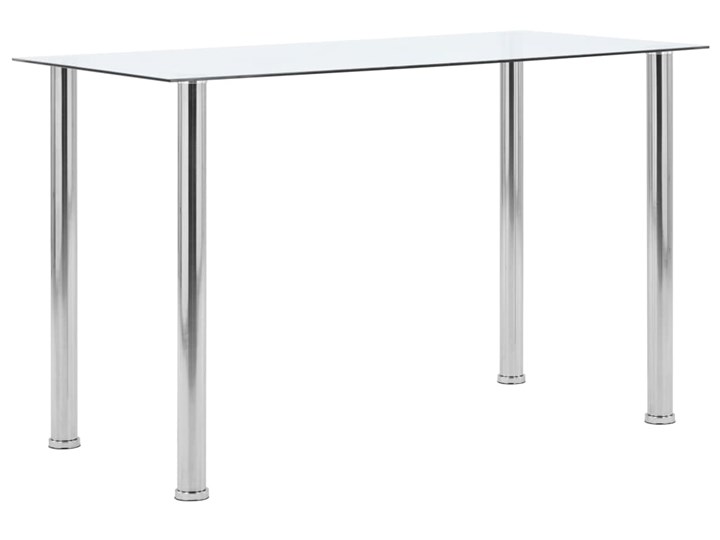 vidaXL Stół jadalniany, przezroczysty, 120x60x75 cm, szkło hartowane Szerokość(n) 60 cm Stal Liczba miejsc Do 6 osób