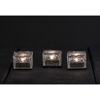 Zestaw 3 ogrodowych świec solarnych Star Trading Candle Icecube, wys. 5,5 cm