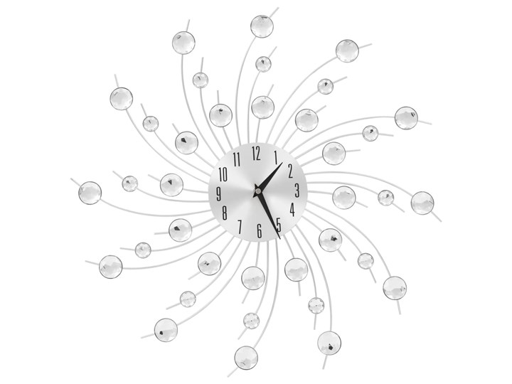 vidaXL Zegar ścienny z mechanizmem kwarcowym, nowoczesny design, 50 cm Kolor Biały Metal Okrągły Szkło Kategoria Zegary