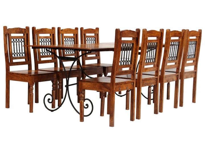 vidaXL Meble do jadalni, zestaw 9 szt., akacja stylizowana na sheesham Pomieszczenie Jadalnia Liczba krzeseł 8 krzeseł