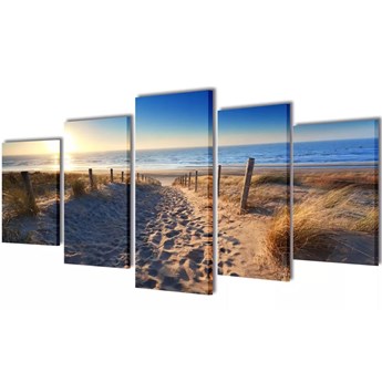 vidaXL Zestaw obrazów Canvas 200 x 100 cm Piasek na plaży