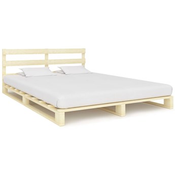 vidaXL Rama łóżka z palet, lite drewno sosnowe, 200 x 200 cm