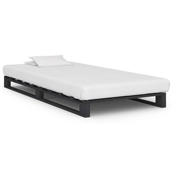 vidaXL Rama łóżka z palet, szara, lite drewno sosnowe, 90 x 200 cm