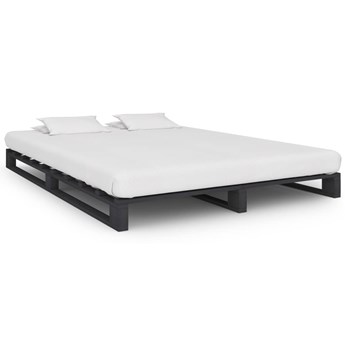vidaXL Rama łóżka z palet, szara, lite drewno sosnowe, 140 x 200 cm