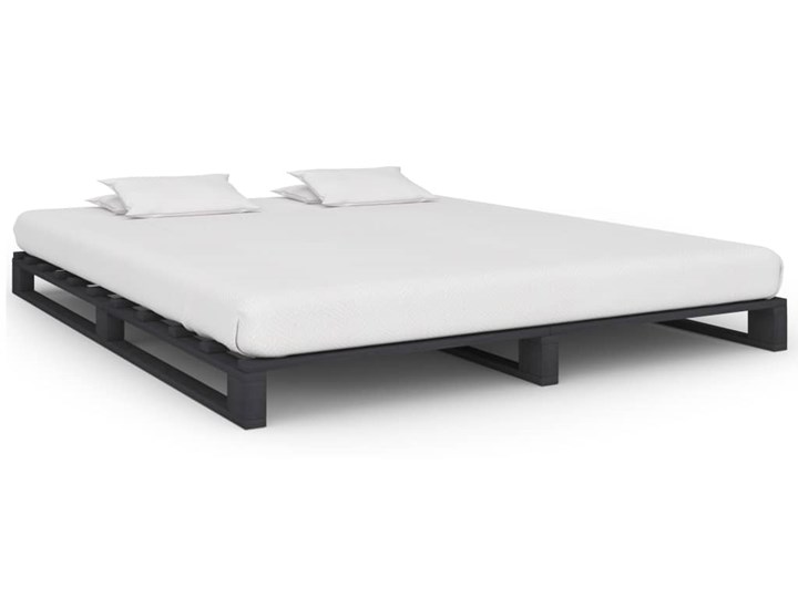 vidaXL Rama łóżka z palet, szara, lite drewno sosnowe, 160 x 200 cm