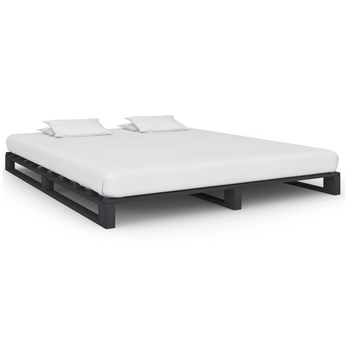 vidaXL Rama łóżka z palet, szara, lite drewno sosnowe, 180 x 200 cm