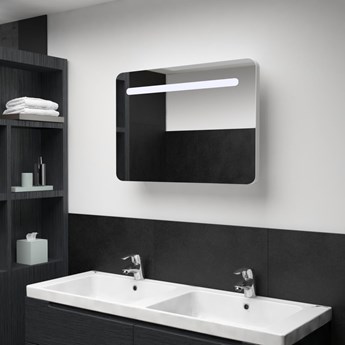 vidaXL Szafka łazienkowa z lustrem i LED, 80 x 9,5 x 55 cm