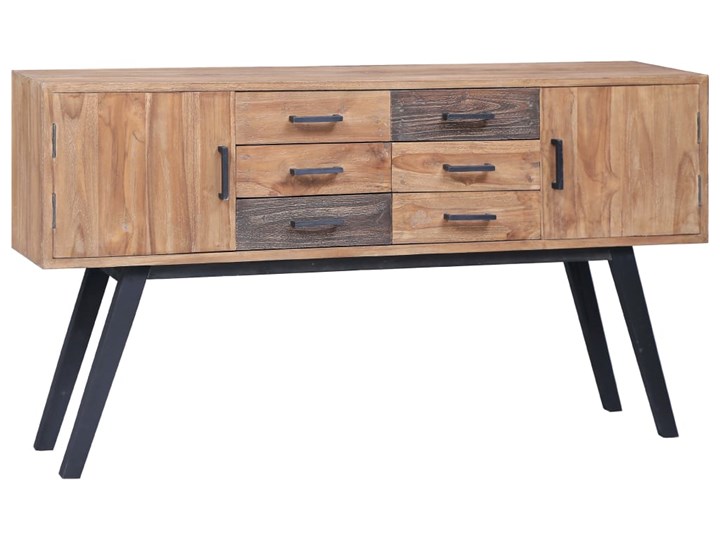 vidaXL Komoda, 140 x 30 x 75 cm, lite drewno tekowe Szerokość 105 cm Głębokość 30 cm Szerokość 140 cm Z szafkami i szufladami Pomieszczenie Salon