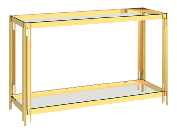 vidaXL Stolik boczny, złoty, 120x40x78 cm, stal nierdzewna i szkło Szerokość 120 cm Głębokość 40 cm Z półką Pomieszczenie Salon