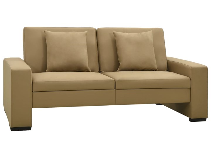 vidaXL Rozkładana sofa, cappuccino, sztuczna skóra Głębokość 41 cm Głębokość 83 cm Wersalka Nóżki Bez nóżek Powierzchnia spania 92x176 cm