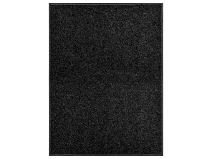vidaXL Wycieraczka z możliwością prania, czarna, 90 x 120 cm Tworzywo sztuczne Kolor Czarny