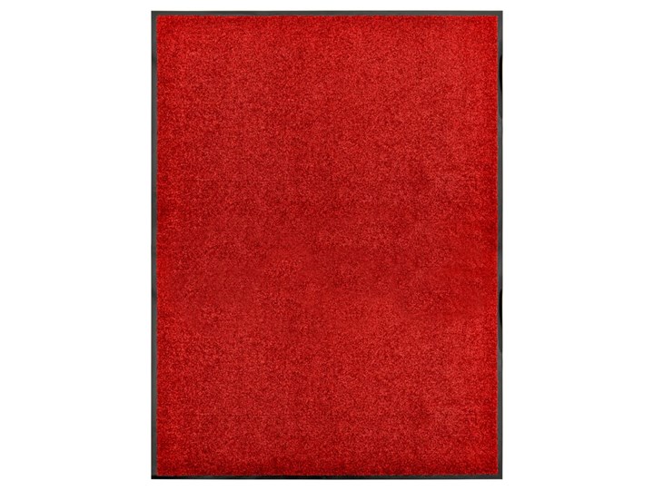 vidaXL Wycieraczka z możliwością prania, czerwona, 90 x 120 cm Tworzywo sztuczne Kolor Czerwony