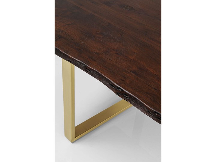 Stół Harmony 160x80 cm ciemnobrązowy - nogi złote Rozkładanie