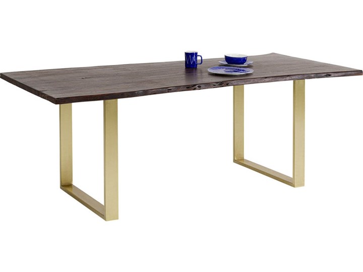 Stół Harmony 160x80 cm ciemnobrązowy - nogi złote Kształt blatu Prostokątny Pomieszczenie Stoły do jadalni