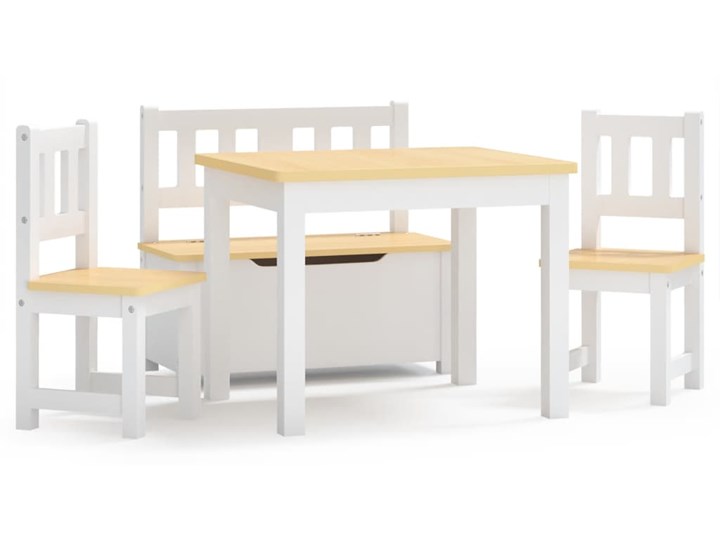 vidaXL 4-cz. zestaw dziecięcy, stolik i krzesła, biało-beżowy, MDF Pomieszczenie Pokój przedszkolaka
