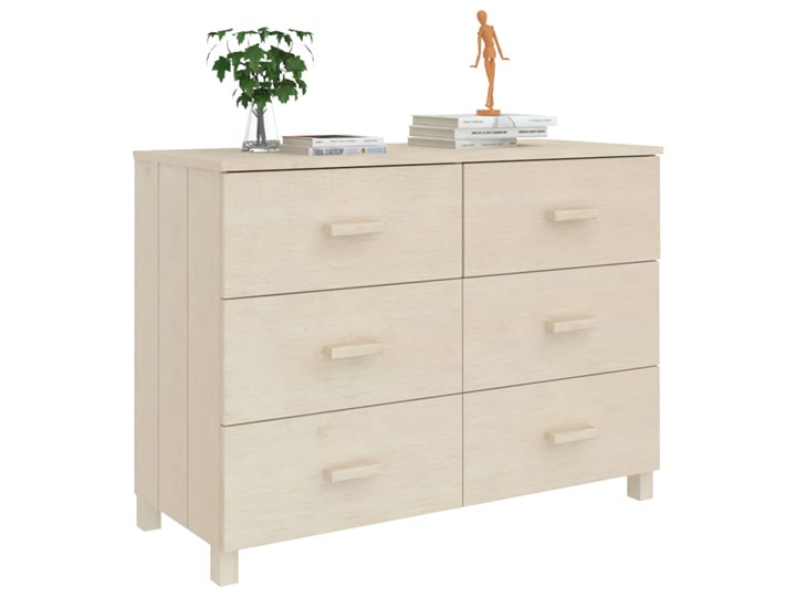 vidaXL Komoda, miodowy brąz, 113x40x80 cm, lite drewno sosnowe Płyta MDF Głębokość 40 cm Szerokość 105 cm Szerokość 113 cm Z szufladami Kolor Beżowy Kategoria Komody