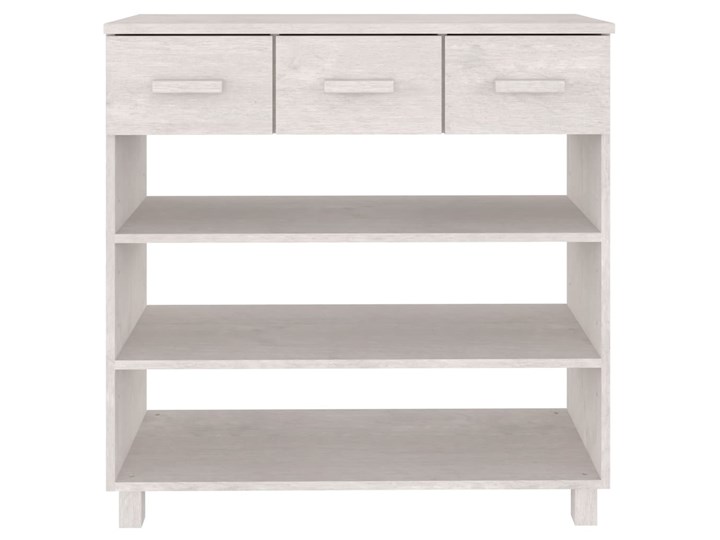 vidaXL Stolik konsolowy, biały, 90x35x90 cm, lite drewno sosnowe Płyta MDF Sosna Głębokość 33 cm Głębokość 35 cm Z szufladą Szerokość 86 cm Pomieszczenie Przedpokój