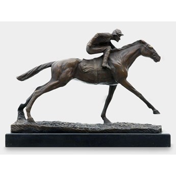 Dżokej na Koniu Rzeźba z Brązu