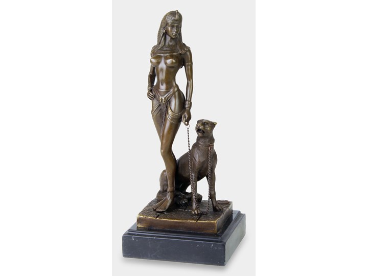 Kleopatra z Panterą Rzeźba z Brązu Marmur Kategoria Figury i rzeźby Kolor Brązowy