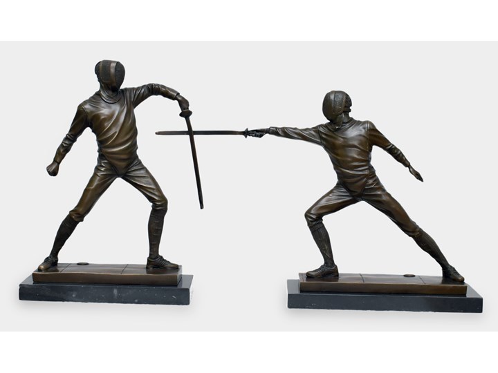 Walka Szermierzy Rzeźba z Brązu Marmur Kategoria Figury i rzeźby
