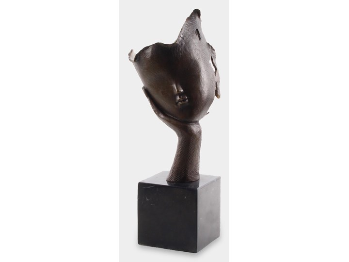 Twarz na Dłoni Rzeźba z Brązu Marmur Kategoria Figury i rzeźby Kolor Brązowy