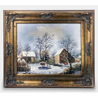 Obraz Gospodarstwo Wiejskie Zimą