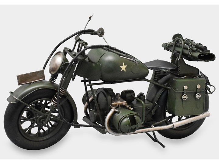 Wojskowy Motocykl Model Metalowy Kategoria Figury i rzeźby Drewno Kolor Czarny