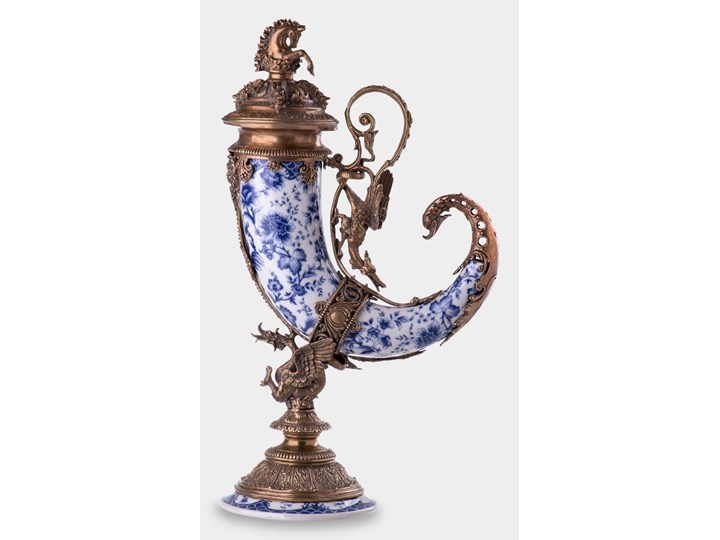 Porcelanowy Róg Obfitości Cornucopia Niebieska Ceramika Kolor