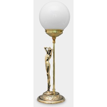 Lampa Art Deco z Figurą Kobiety Złota