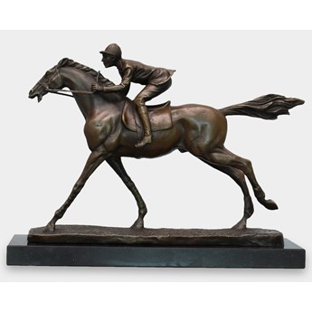 Dżokej Jadący na Koniu Rzeźba z Brązu