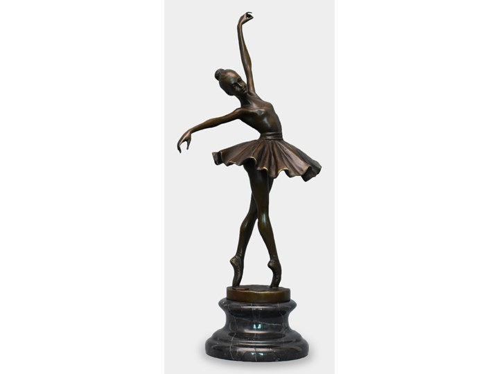 Baletnica w Pozie na Pointach Rzeźba z Brązu Ludzie Marmur Kategoria Figury i rzeźby Kolor Brązowy