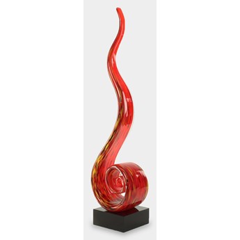 Figura Szklana w Stylu Murano Czerwony Płomień