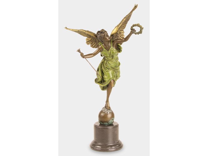 Anioł z Wieńcem Laurowym Uskrzydlona Wiktoria Rzeźba z Brązu