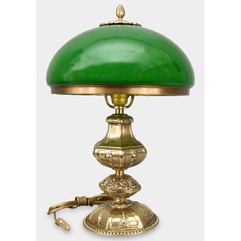 Lampa w Stylu Art Deco Mosiężna Złota Zielony Klosz