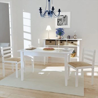 vidaXL Krzesła stołowe, 2 szt., białe, drewno kauczukowe i aksamit