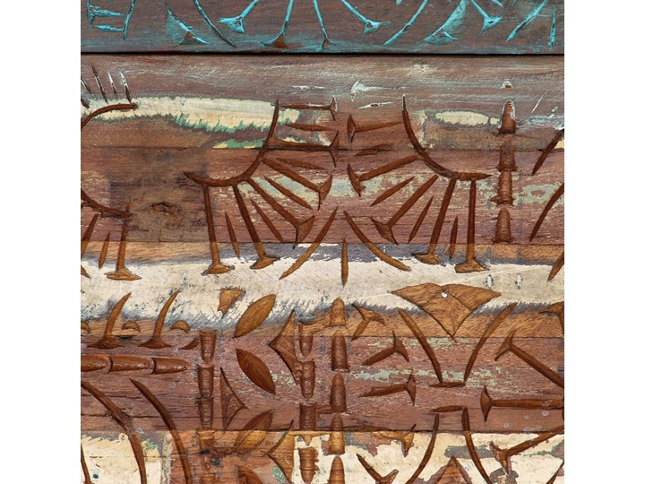 vidaXL Ręcznie rzeźbiona szafka nocna, 40x30x50 cm, drewno odzyskane Szerokość 40 cm Sosna Uniwersalne Głębokość 30 cm Nocne Kategoria Szafki i regały Pomieszczenie Sypialnia