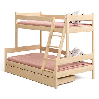 Piętrowe drewniane łóżko FAMILY 120 120 x_200